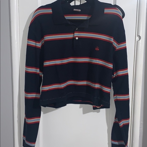 Oversized Vintage Cropped Striped Long Sleeve - Picture 1 of 2
